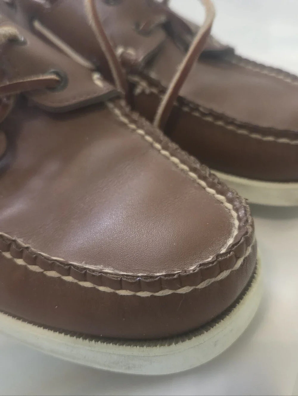 Sebago Docksides Brown Leather Boat Shoes Mens 10.5